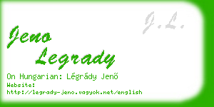 jeno legrady business card